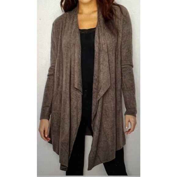 Barefoot Dreams Sweaters - BAREFOOT DREAMS Bamboo Chic Lite Knit Wrap Cardigan Sweater 436 Taupe L/XL